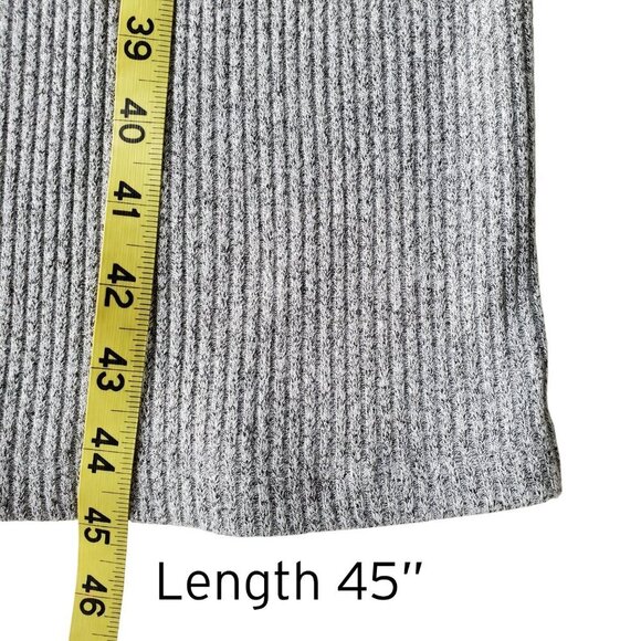 ZARA Henley Heather Gray Ribbed Polo Neck Soft Midi Dress Scandi Girl Size M - Picture 12 of 16